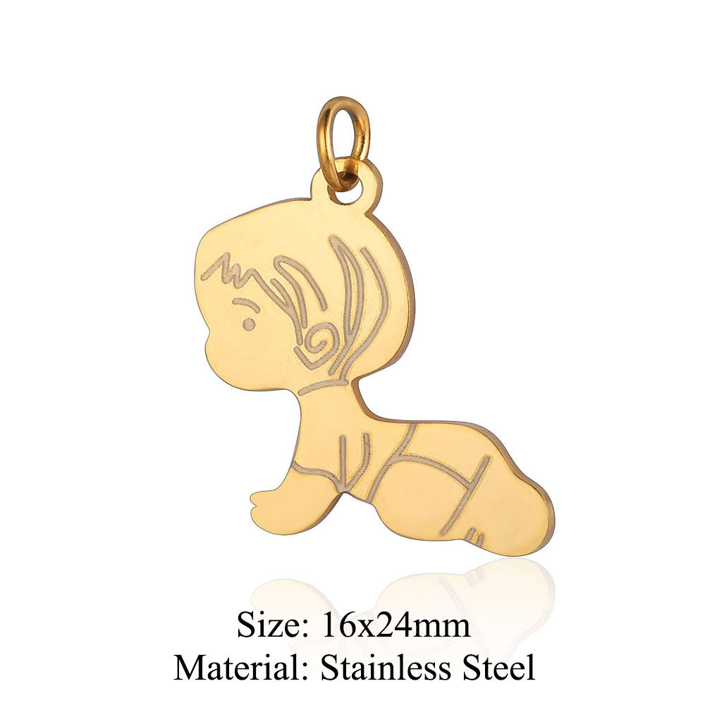 Boy Jewelry Titanium Steel Family Ornament Pendants