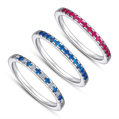 Inlaid Zircon Gang Drill Lettering Index Rings