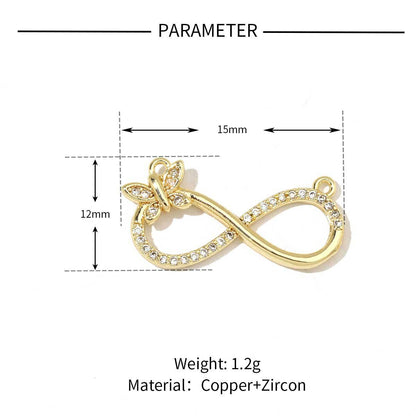 Rose Female Eternal Butterfly Real Gold Copper Pendants