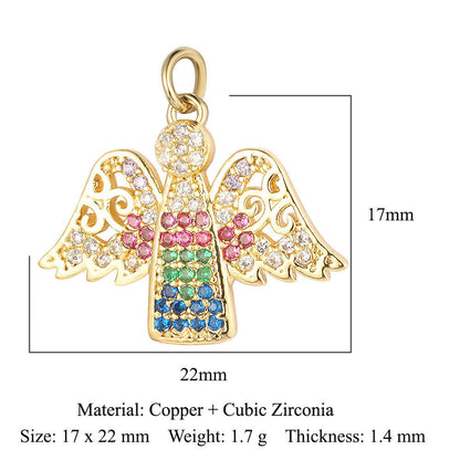 Virgin Angel Copper Zircon Cross Ornament Pendants