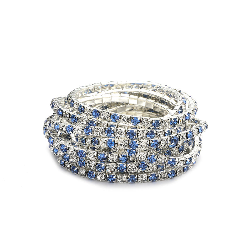 Rhinestone Stretch Bridal Korean Single Row Bracelets