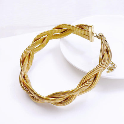 Short Neckband Weak Elastic Clavicle Gold Necklaces