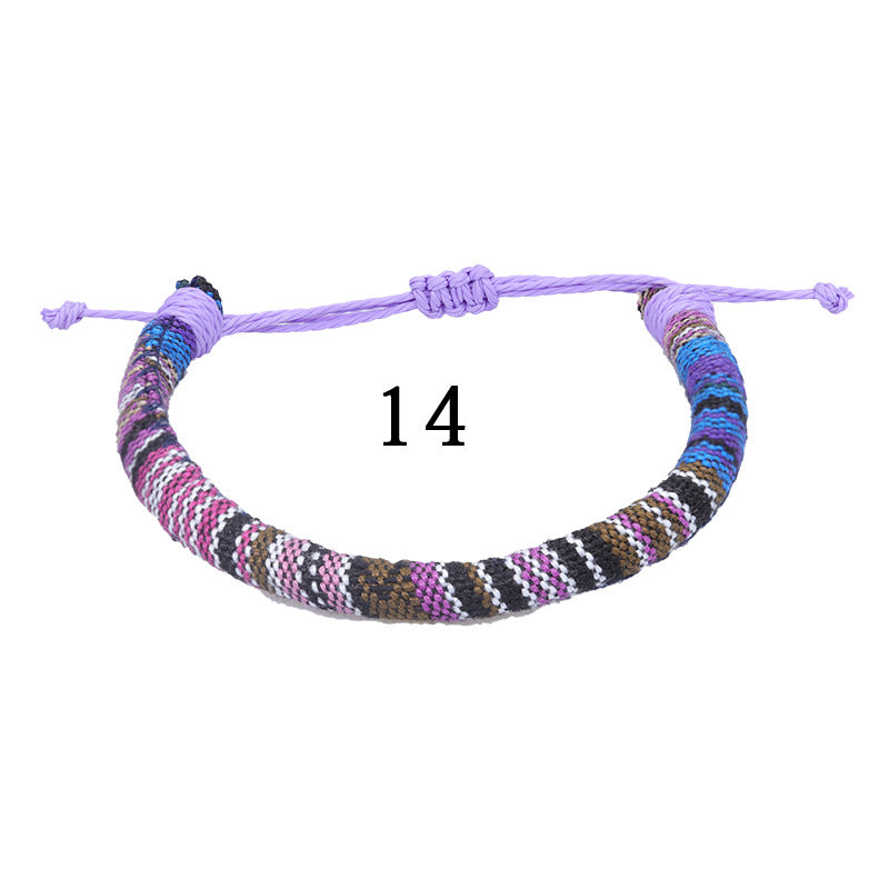 Style Hand Weaving Blue Little Colorful Surfing Bracelets