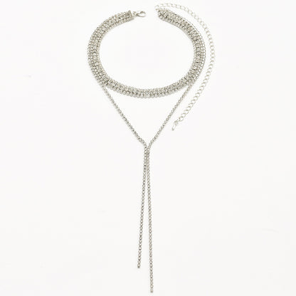 Exaggerated Minority Fashion Rhinestone Light Luxury Tassel Dinner Ball Necklaces