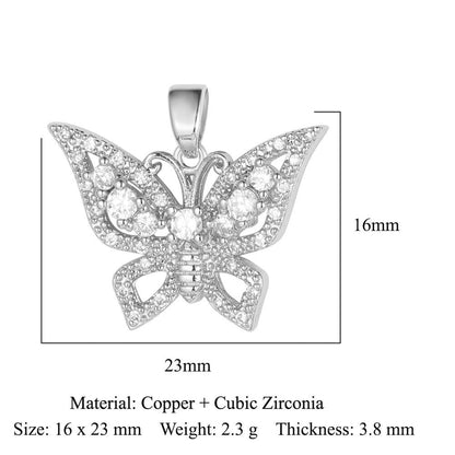 Unicorn Love Heart Color Zirconium Copper Pendants