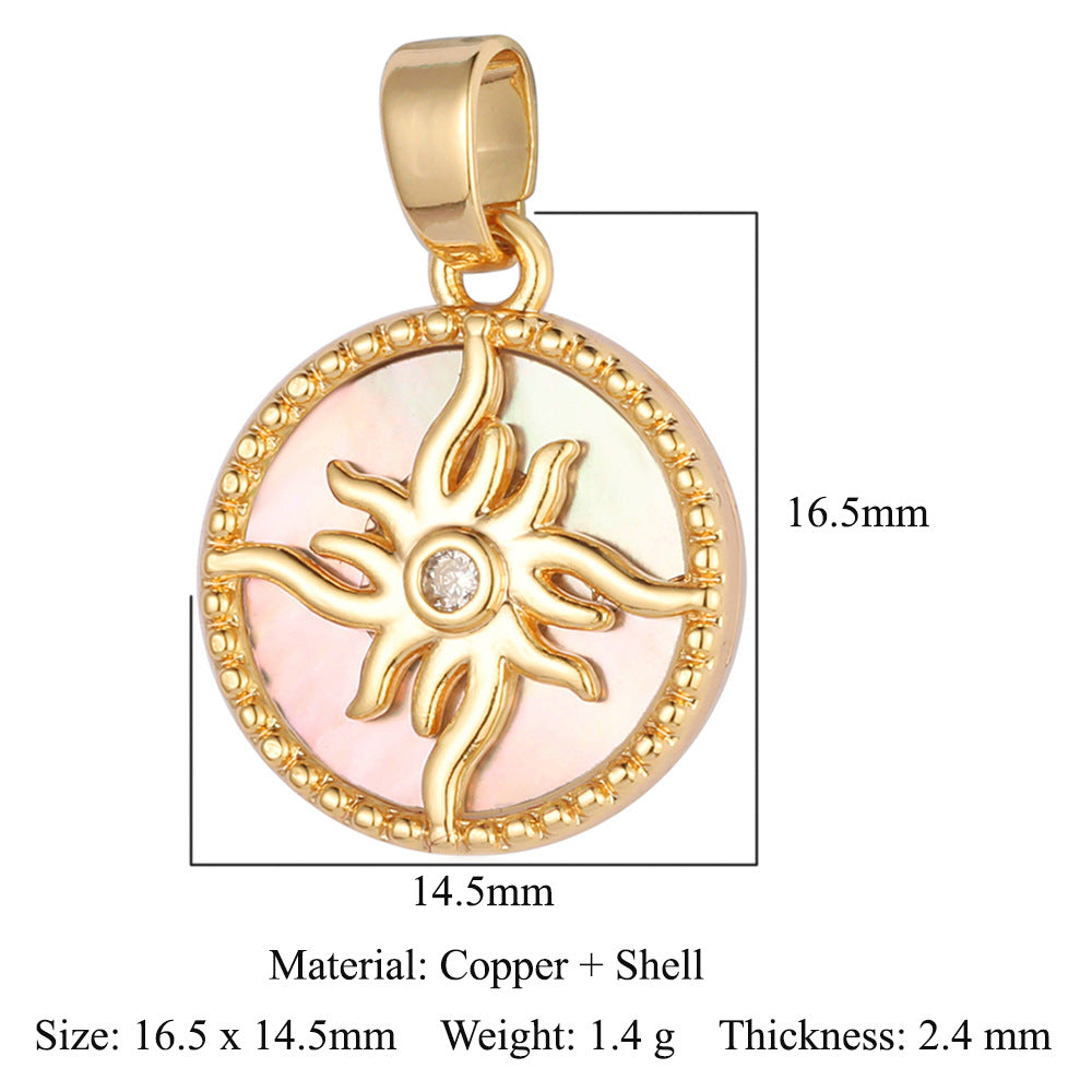 Zircon Ornament Oval Rhombus Round Sun Pendants