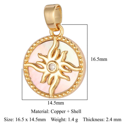 Zircon Ornament Oval Rhombus Round Sun Pendants