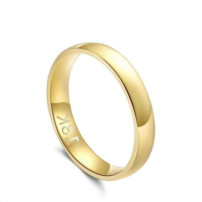 Korean Style Simple Gold Sier Glossy Titanium Rings