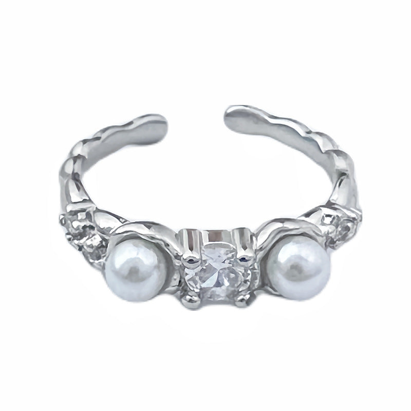 Women's Open-end Pearl Suit Style Design High Rings