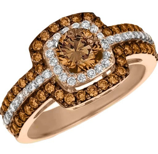 Rose Gold Plated Champagne Female Creative Two-color Rings