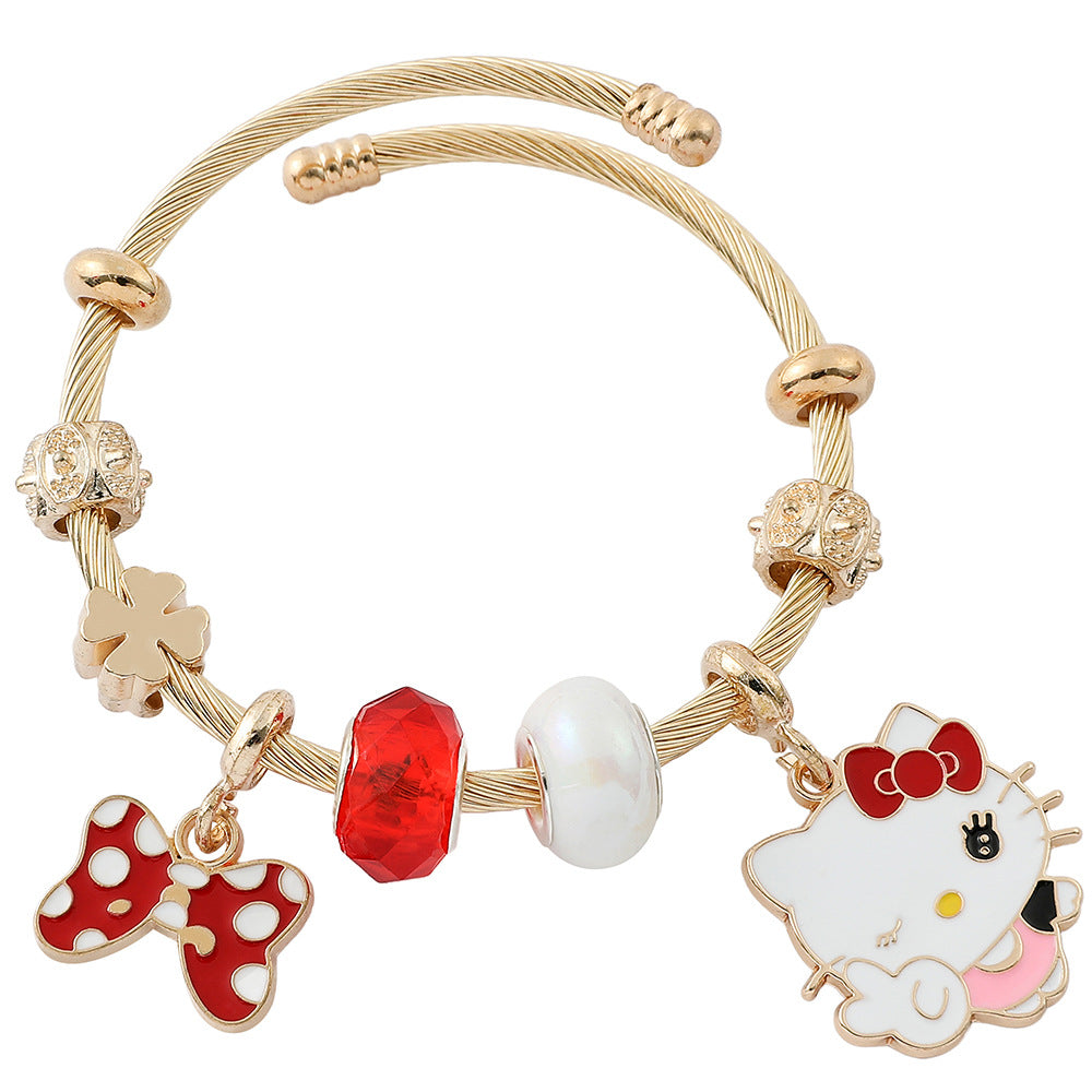 Anime Hello Kitty Clow Beaded Ornament Bracelets