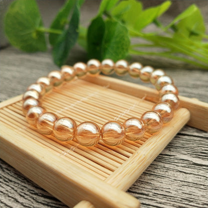 Scratch Glass Beads Champagne Imitation Crystal Bracelets