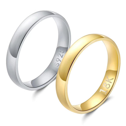 Korean Style Simple Gold Sier Glossy Titanium Rings