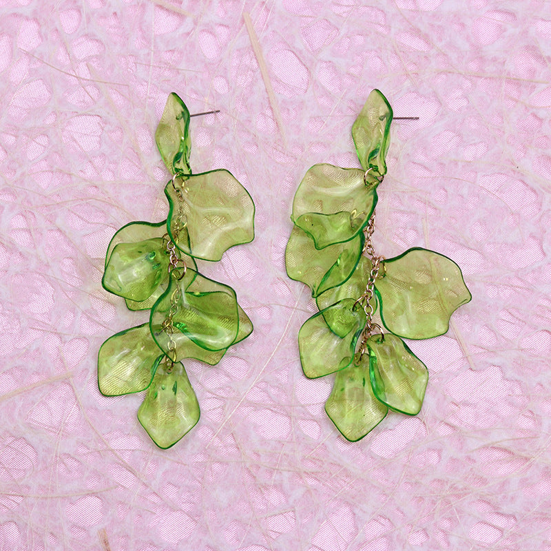 Women's Tassel Petal High Profile Fashion Personality Earrings