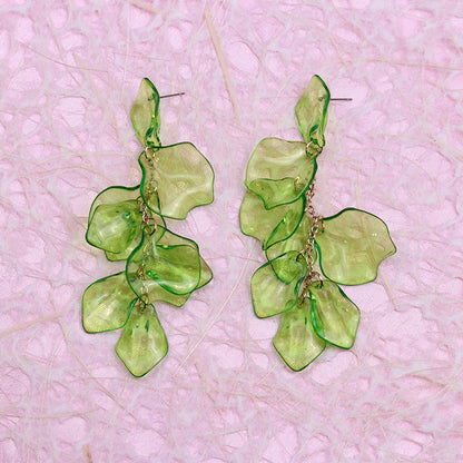 Women's Tassel Petal High Profile Fashion Personality Earrings