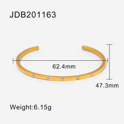 Women's Titanium Steel Fashion Stainless Zircon Inlaid Bracelets
