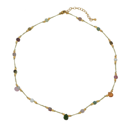 Colorful Natural Stone Bohemian Design High-grade Devil's Necklaces