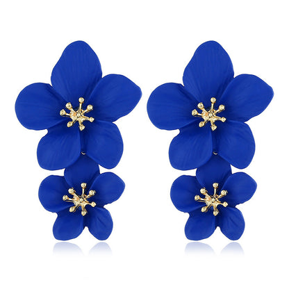 Women's Fresh Flower Bohemian Style Long Earrings