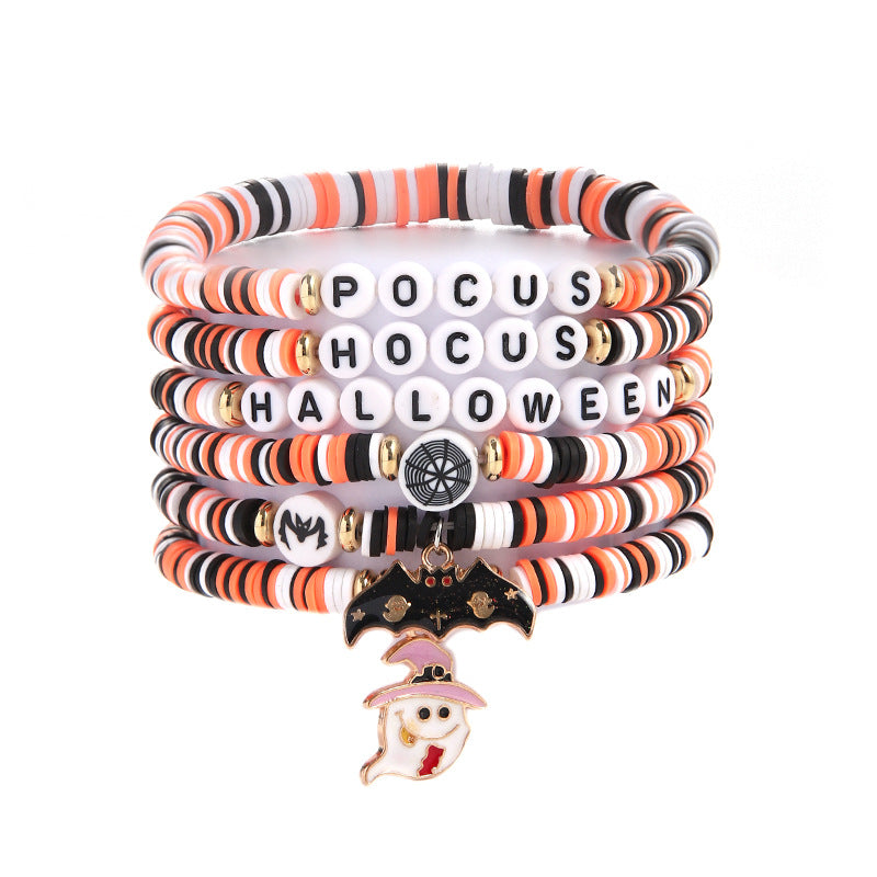 Halloween Suit Funny Pumpkin Ghost Festival Polymer Bracelets