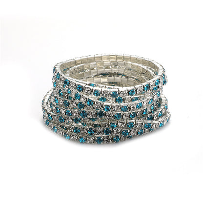 Rhinestone Stretch Bridal Korean Single Row Bracelets