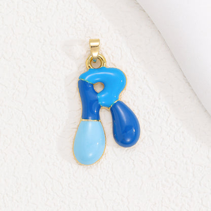 Colorful Oil Dopamine Bubble Letter English Pendants