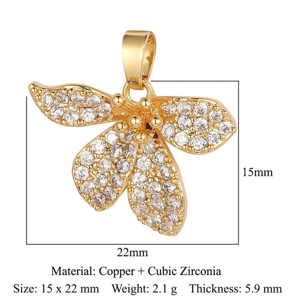 Luxury Color Zirconium Leaves Flower Four-leaf Clover Grape Cherry Necklaces