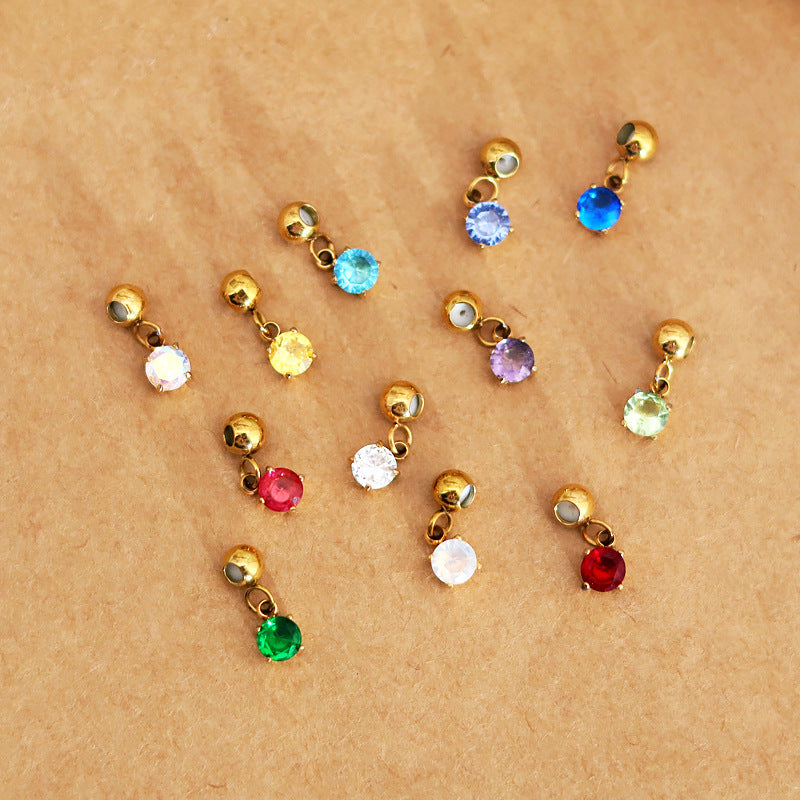 Constellation Birthstone Four Claw Colorful Crystals Pendants