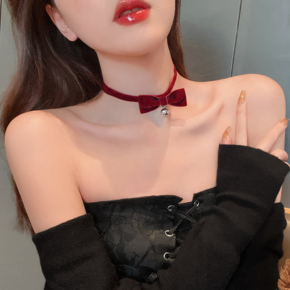 Women's Bell Shape Bow Collar Vintage Black Necklaces