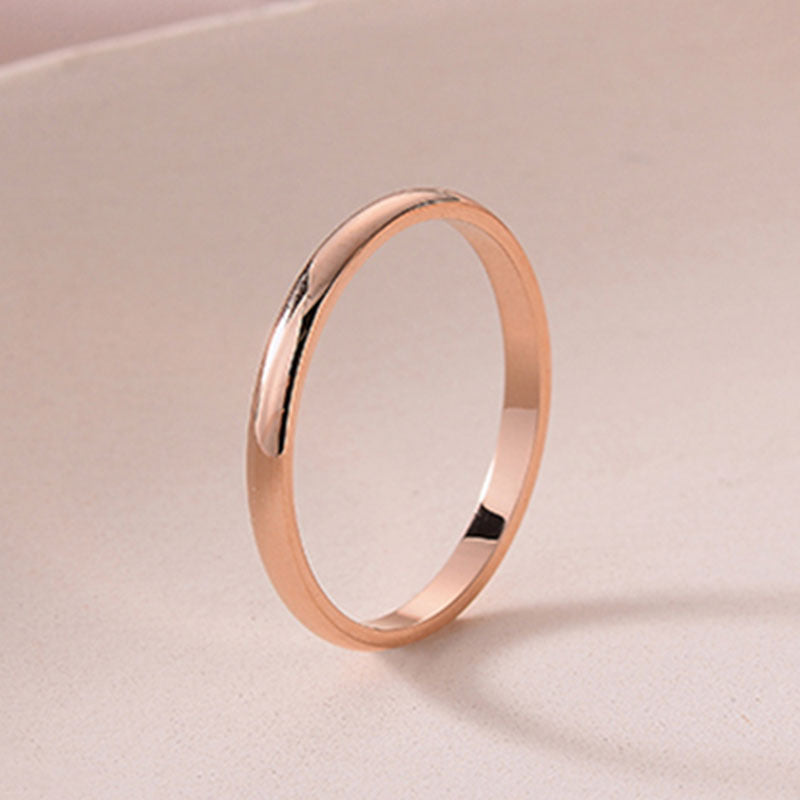 Glossy Stainless Steel Simple Fashionable Rose Rings