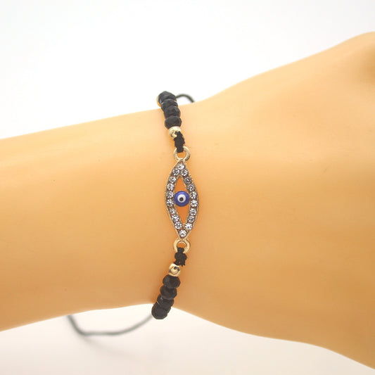 Women's Crystal Drop Oil Beaded Devil's Eye Bracelets