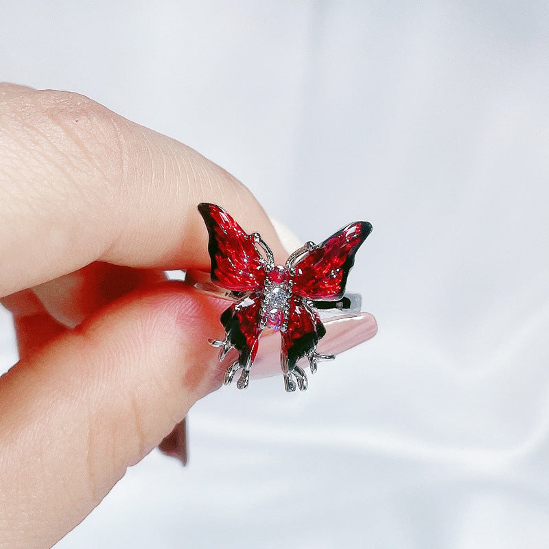 Glazed Butterfly Opening Female Temperamental Minority Rings