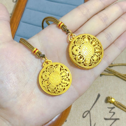 Style Alluvial Gold Gourd Sweater Chain Pendants