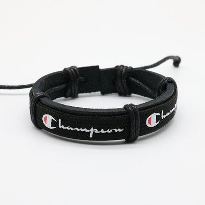 Men's Fashion Woven Champion Leather For Ornament Bracelets