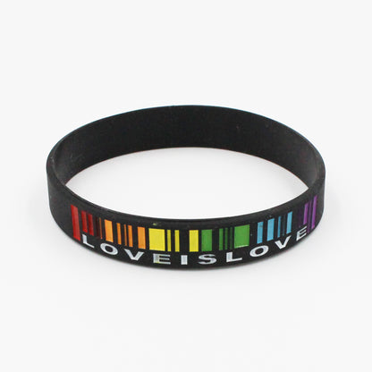 Classic Silicone Rainbow Color Love Couple Bracelets