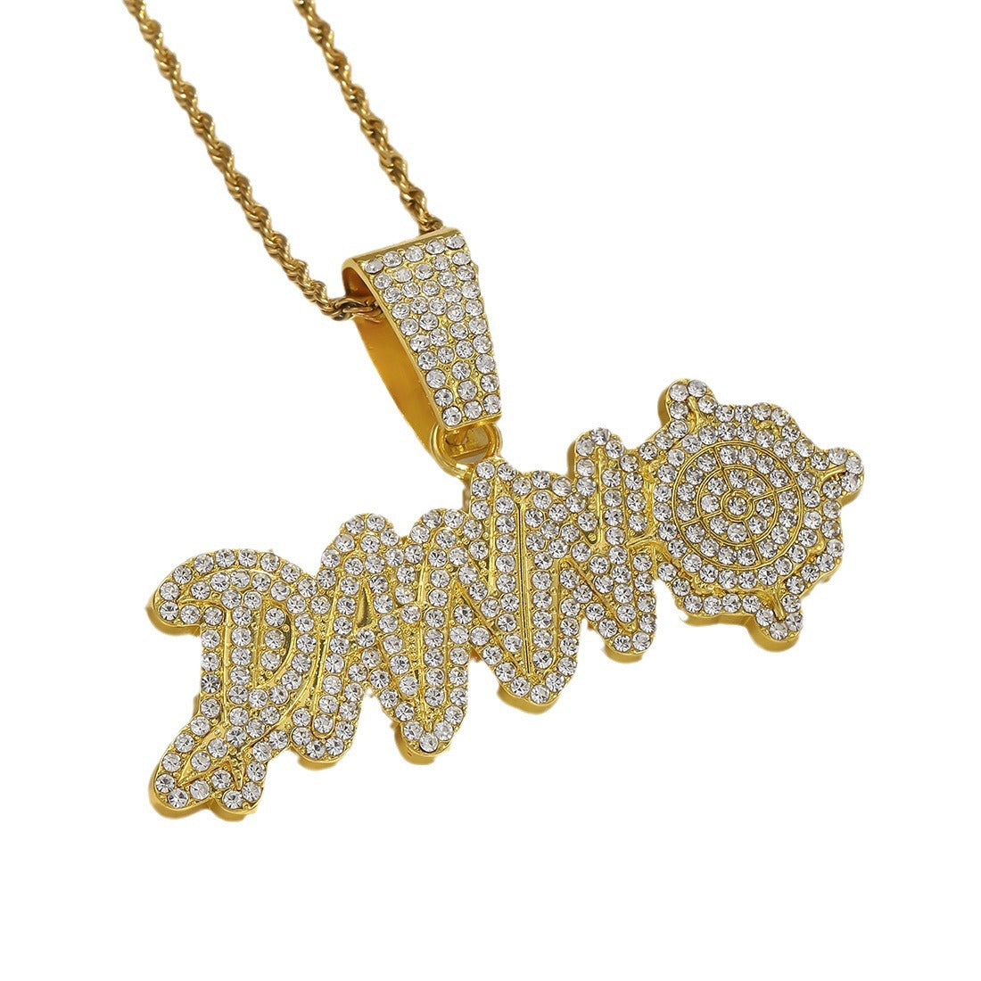 Men's Style Full Diamond Letter For Street Necklaces