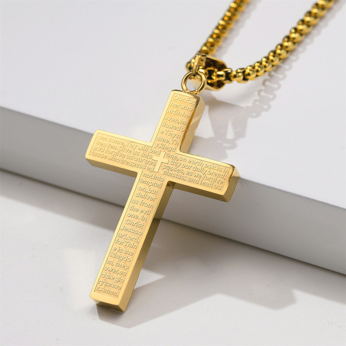 Men's Cross Fashion Trend Lettering Jewelry Stainless Necklaces