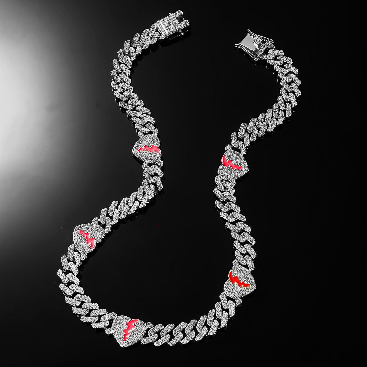 Men's Heart Cuban Chain Trend Diamond European Necklaces