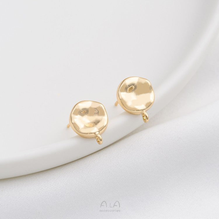 Gold-plated Color Retention Lava Small Stone Earrings