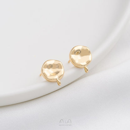 Gold-plated Color Retention Lava Small Stone Earrings