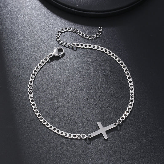 Women's & Men's Steel Triangle Chain Hip Hop Cross Bracelets