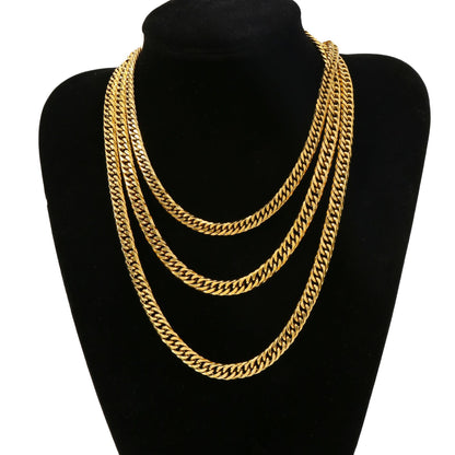 Double Woven Grinding Six Chain Titanium Necklaces