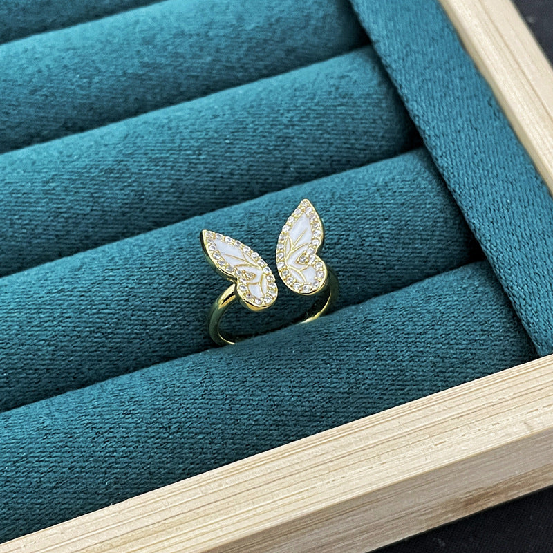 Butterfly Flower Female Design Fashion High Rings
