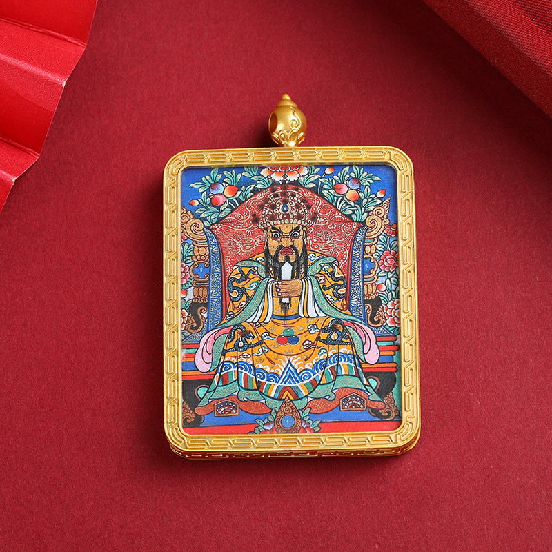 Tibet Fifth Master Previous Life Painted Pendants