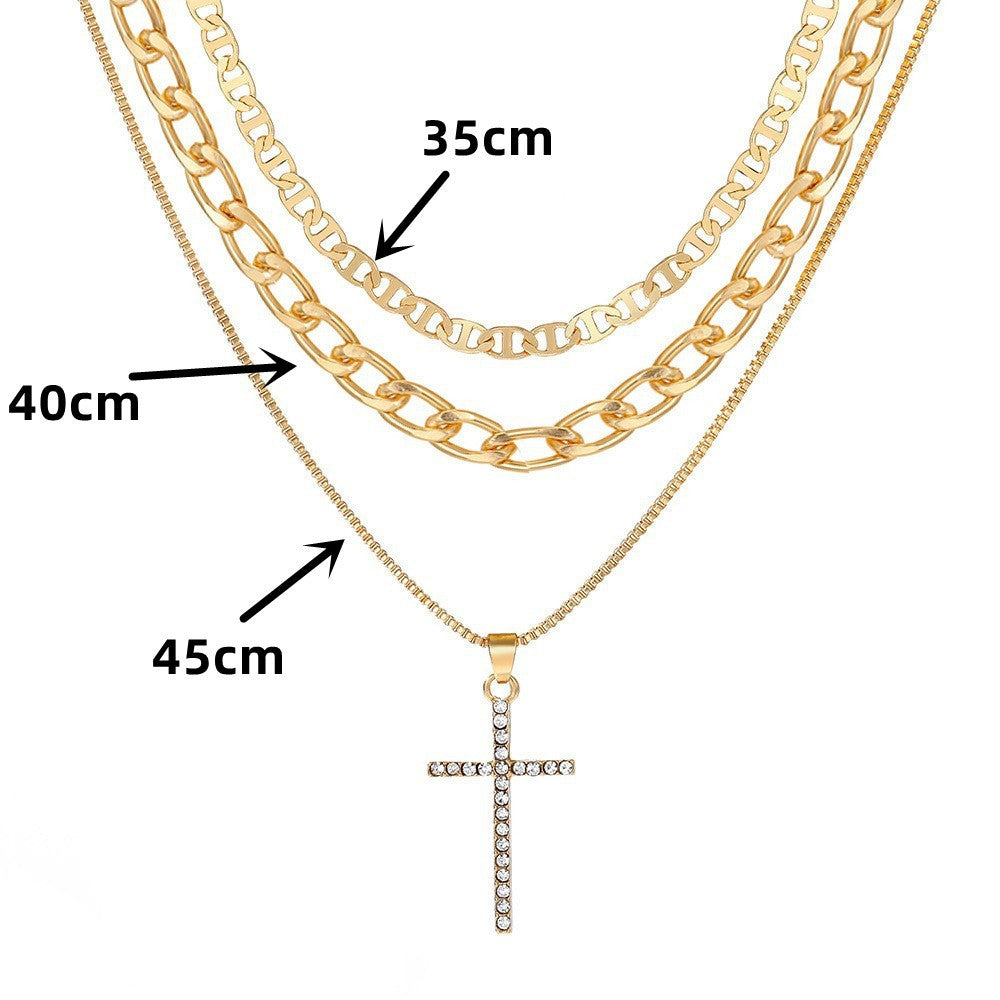 Affordable Luxury Fashion Cross Niche Personality Twin Pendants