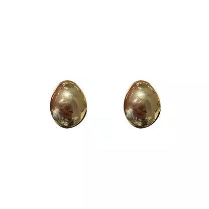 Women's Glossy Surface Semicircle Brass Cold Style Niche Earrings