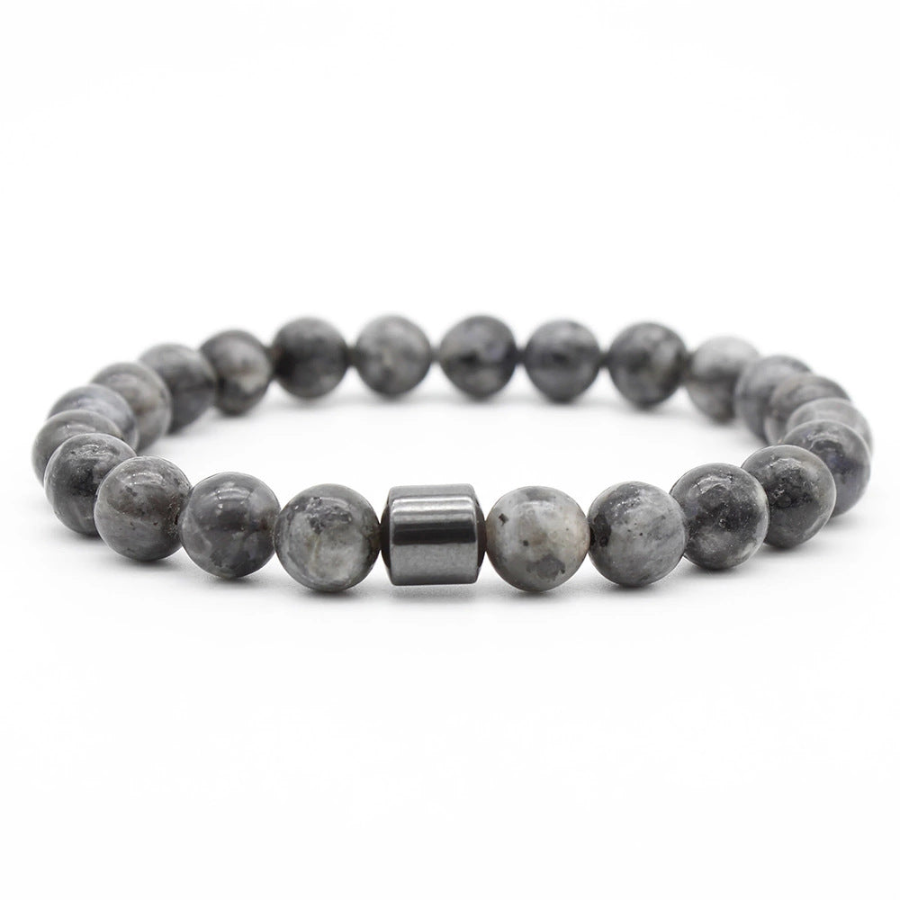 Men's Natural Stone Beaded Volcanic Rock Magnetic Bracelets