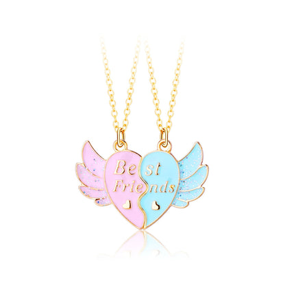 Children's Wings Cartoon Magnetite Suction Alloy Dripping Oil Necklaces