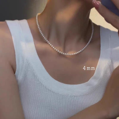 Small Beads Pearl Australian White Perfect Circle Flawless Strong Necklaces