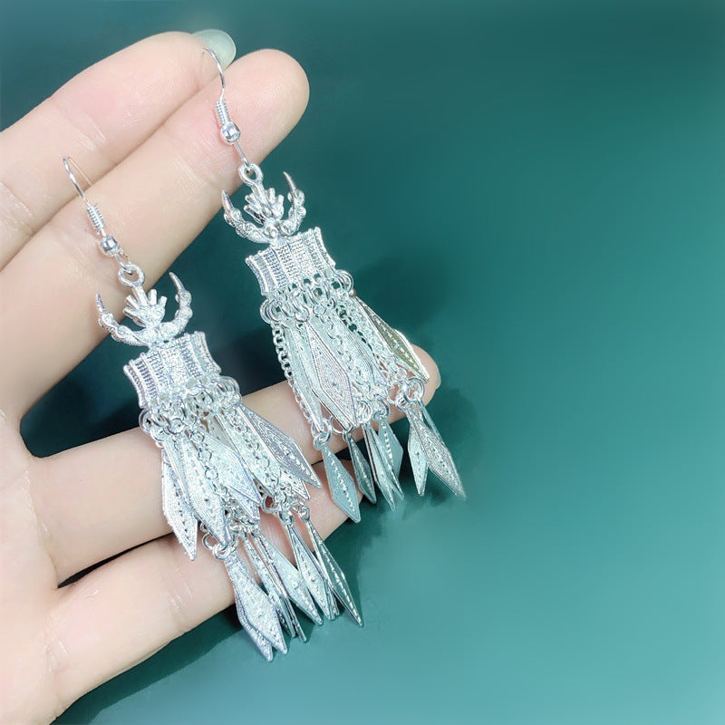 Long Lantern Tassel Super Fairy Horn Earrings