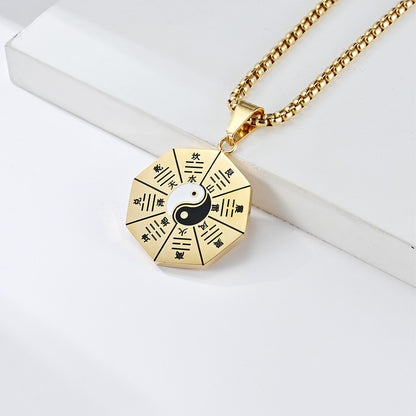 Style Eight Diagrams Titanium Steel National Fashion Pendants